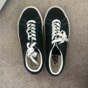 Vans Unisex Deep Green and White Sneakers